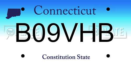B09VHB Connecticut License Plate