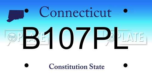 B107PL Connecticut License Plate