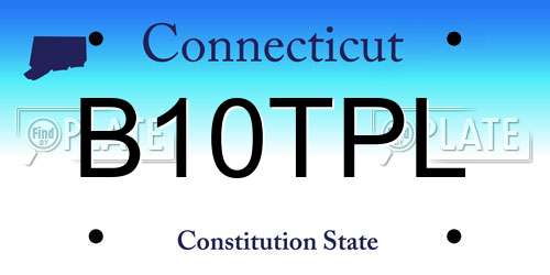 B10TPL Connecticut License Plate