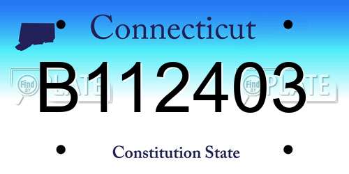 B112403 Connecticut License Plate