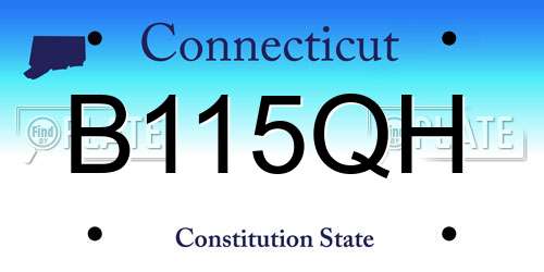 B115QH Connecticut License Plate