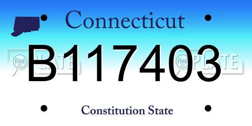 B117403 Connecticut License Plate