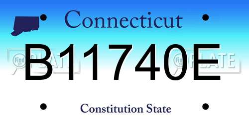 B11740E Connecticut License Plate