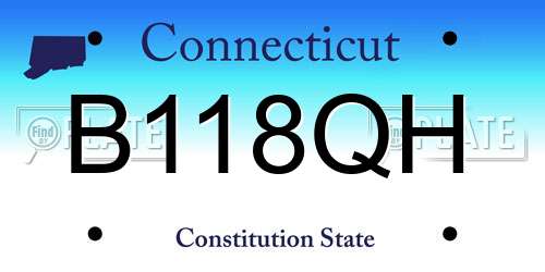B118QH Connecticut License Plate