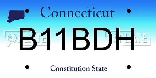 B11BDH Connecticut License Plate