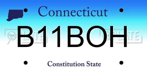B11BOH Connecticut License Plate