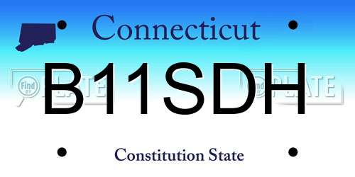 B11SDH Connecticut License Plate