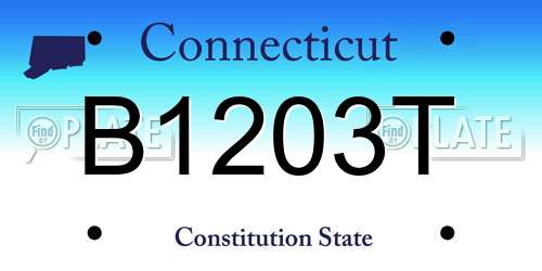 B1203T Connecticut License Plate