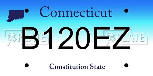 B120EZ Connecticut License Plate
