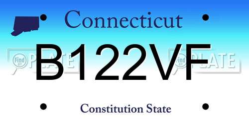 B122VF Connecticut License Plate
