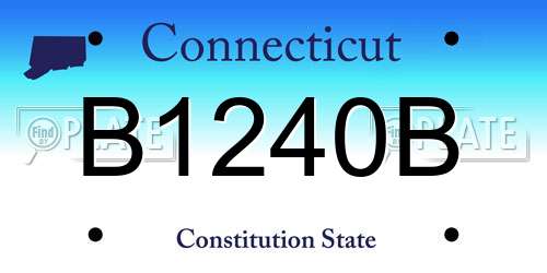 B1240B Connecticut License Plate