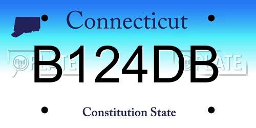 B124DB Connecticut License Plate
