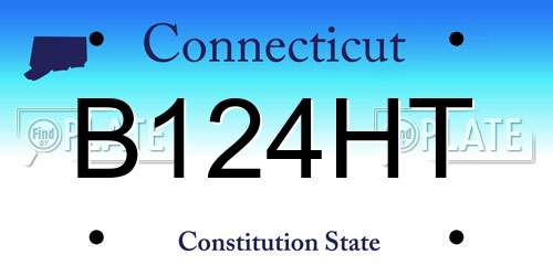 B124HT Connecticut License Plate