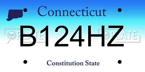 B124HZ Connecticut License Plate