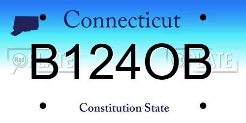 B124OB Connecticut License Plate