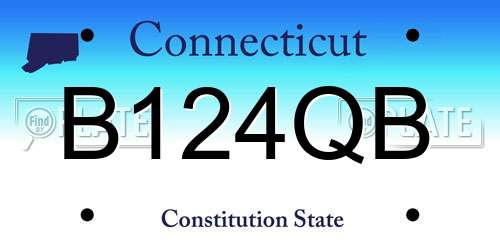 B124QB Connecticut License Plate