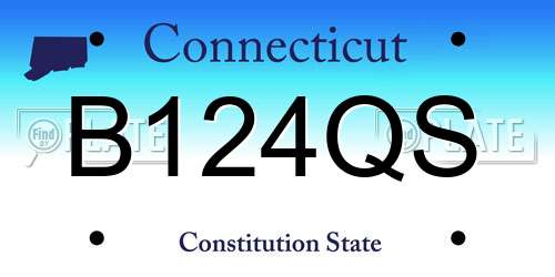B124QS Connecticut License Plate