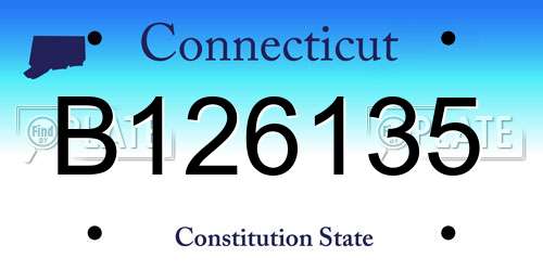 B126135 Connecticut License Plate