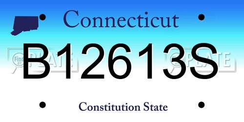 B12613S Connecticut License Plate