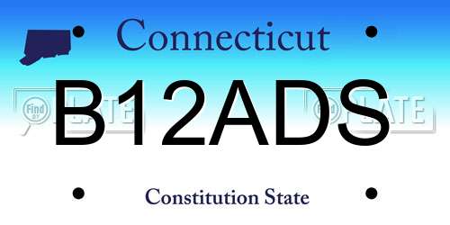 B12ADS Connecticut License Plate