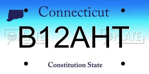B12AHT Connecticut License Plate