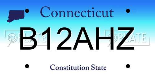 B12AHZ Connecticut License Plate