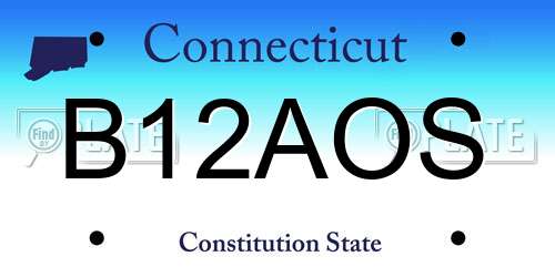 B12AOS Connecticut License Plate