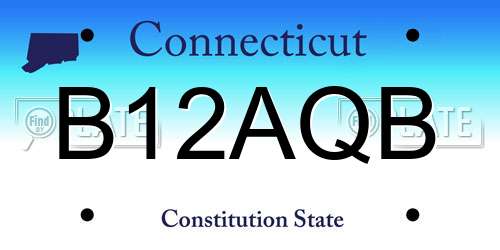 B12AQB Connecticut License Plate