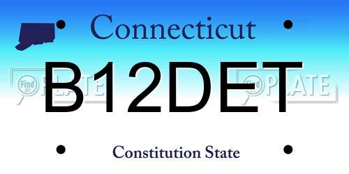 B12DET Connecticut License Plate