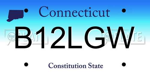 B12LGW Connecticut License Plate