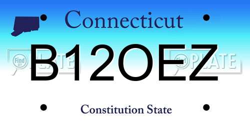 B12OEZ Connecticut License Plate