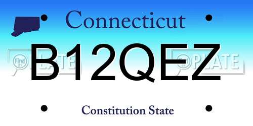 B12QEZ Connecticut License Plate
