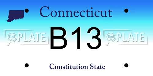 B13 Connecticut License Plate