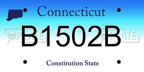 B1502B Connecticut License Plate