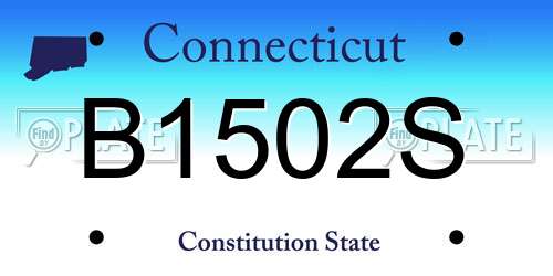 B1502S Connecticut License Plate