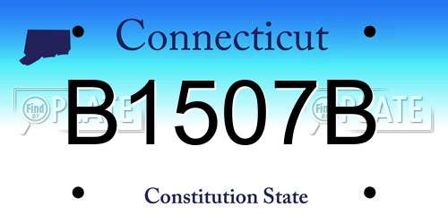 B1507B Connecticut License Plate