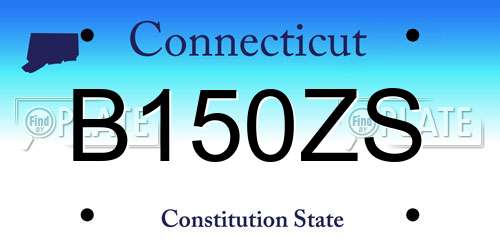 B150ZS Connecticut License Plate