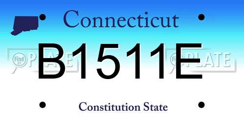 B1511E Connecticut License Plate