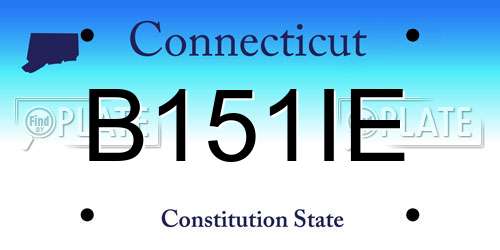 B151IE Connecticut License Plate