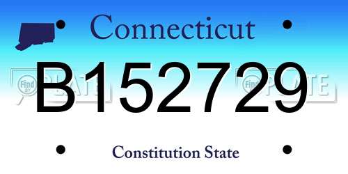 B152729 Connecticut License Plate