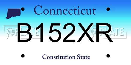 B152XR Connecticut License Plate