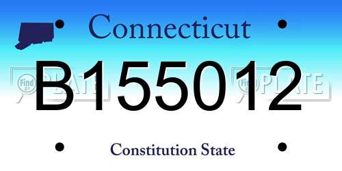 B155012 Connecticut License Plate