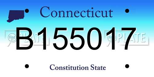 B155017 Connecticut License Plate
