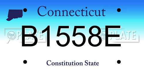 B1558E Connecticut License Plate