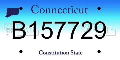 B157729 Connecticut License Plate