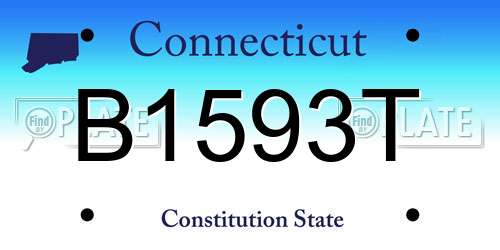 B1593T Connecticut License Plate