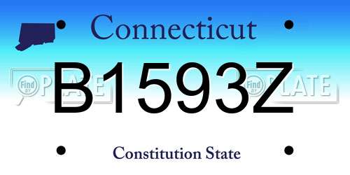 B1593Z Connecticut License Plate