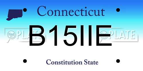 B15IIE Connecticut License Plate