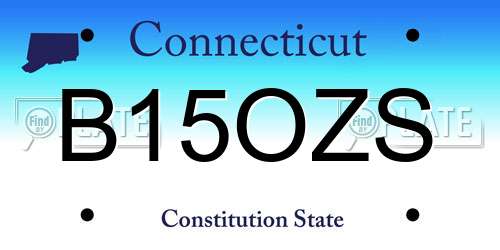 B15OZS Connecticut License Plate