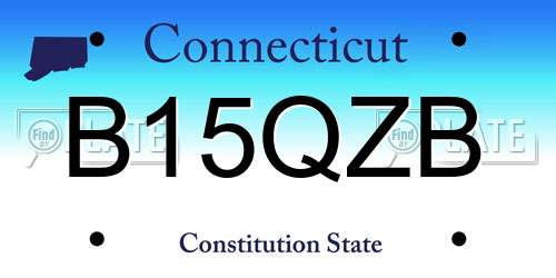 B15QZB Connecticut License Plate
